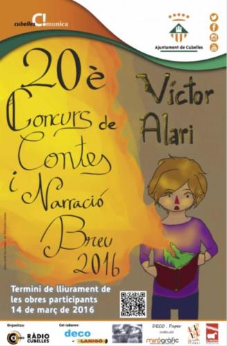 Cartell 20è Concurs de Contes i Narració Breu Víctor Alari 2016