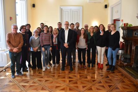 Nova junta del Col·legi de Periodistes de Catalunya 2022 amb Gemma Sànchez, primera per la dreta.